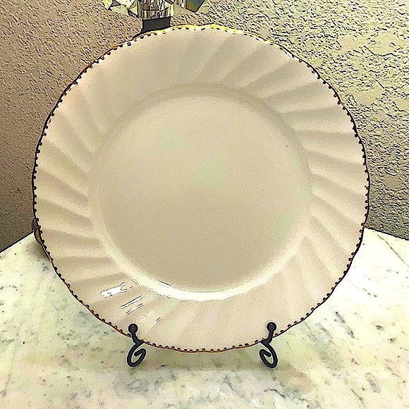 OLD GRECIAN FLUTE SALAD PLATE VINTAGE GLADSTONE MADE IN ENGLAND 8 1/4 INCH - Picture 1 of 8